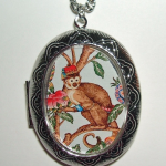 Monkey On Branch Necklace Locket Pendant..