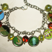 MONARCH BUTTERFLY Charm BRACELET Life Cycle Metamorphosis Altered Art